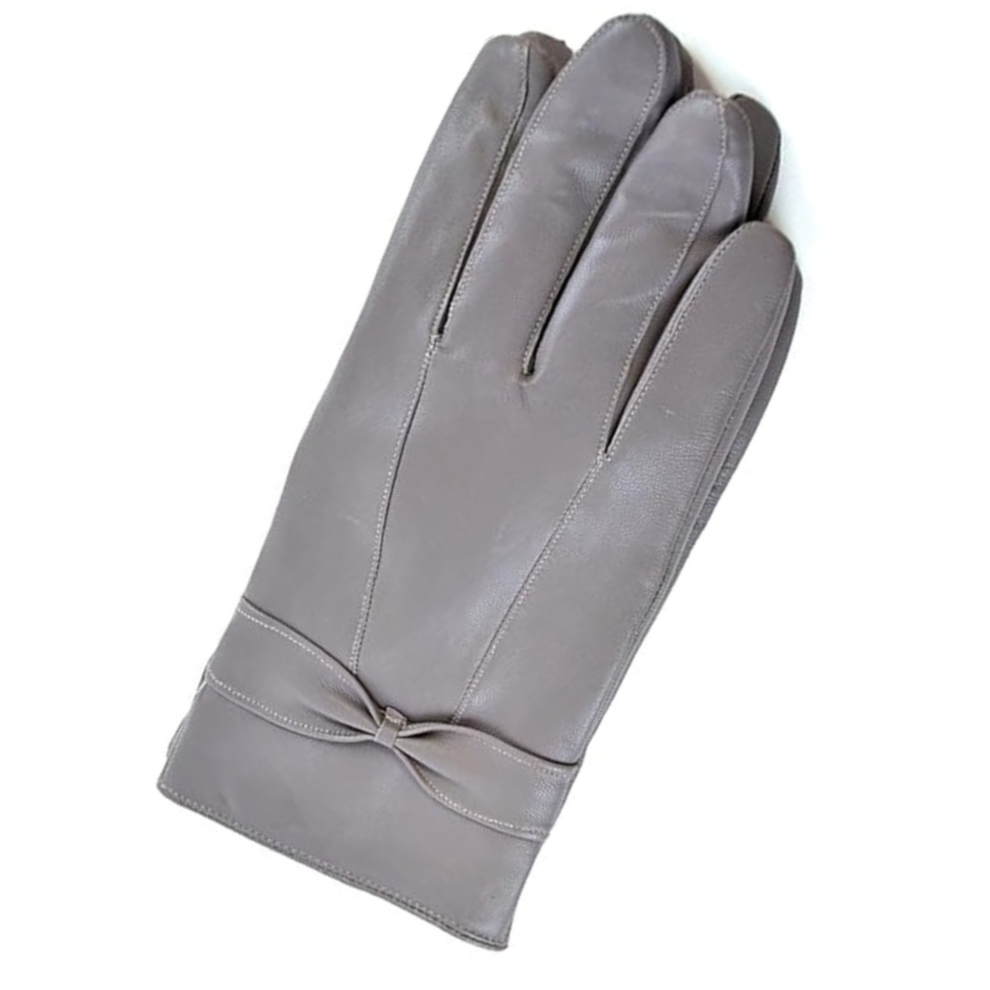 (M-L, Grey) Ladies Leather Gloves-Real Leather Winter Gloves  for Women