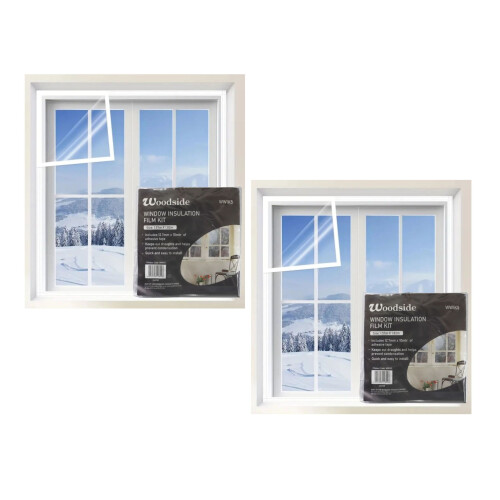 2 Window Insulation Kit Shrink Winter Draught Excluder 1.57 x 1.82M
