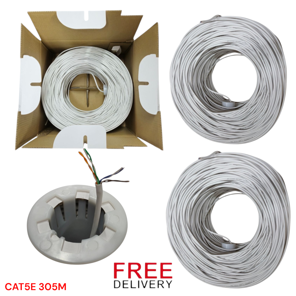 Cat5e 305m Ethernet Cable UTP Unshielded Network LAN Roll Indoor Boxed