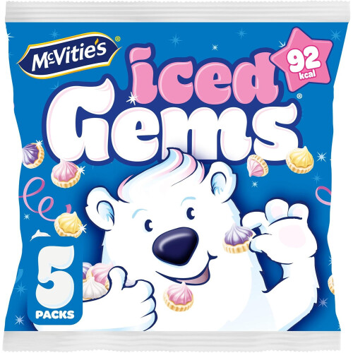 (Pack Of 6) McVitie's Iced Gems Multipack Biscuits 5x23g