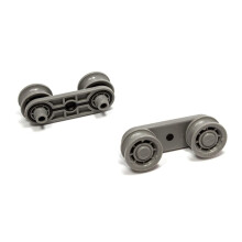 2 x Genuine BEKO Dishwasher Rail Drawer Loading Rack Wheels 1752600400
