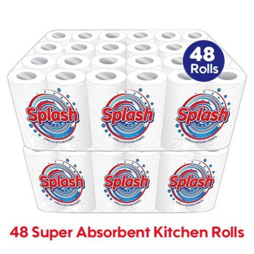 Splash Kitchen Towels | 48 Rolls | 2-Ply | Super Absorbent