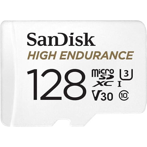 SanDisk High Endurance microSD UHS-I 128GB SDSQQNR-128G ACE-57842 – Durable 4K/HD Footage for Dash Cams & Home Security