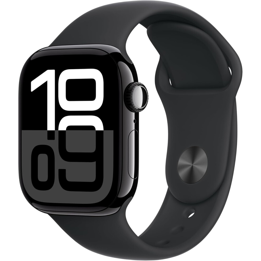 Apple Watch Series 10 42mm (GPS) (MWWF3, Jet Black Aluminium Black Sport Band - M/L)