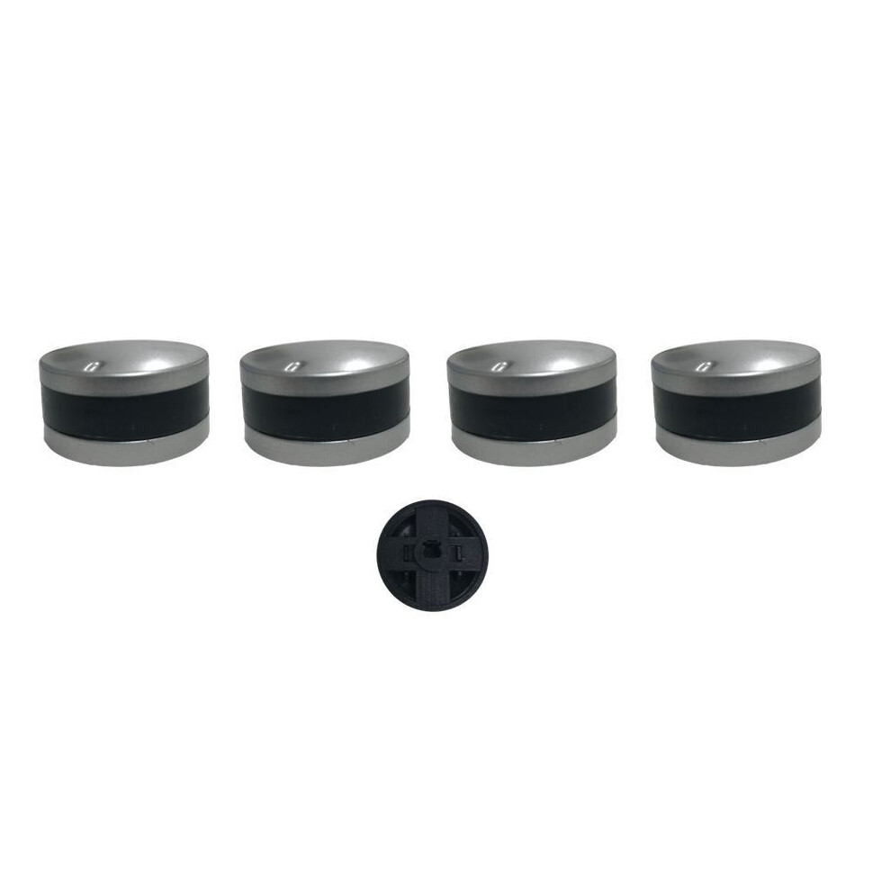 Kga Supplies Pack Of 4 Howdens Lamona Oven Hob Control Knobs – Silver, Fits Lam3200, Lam3207 & Lam3300