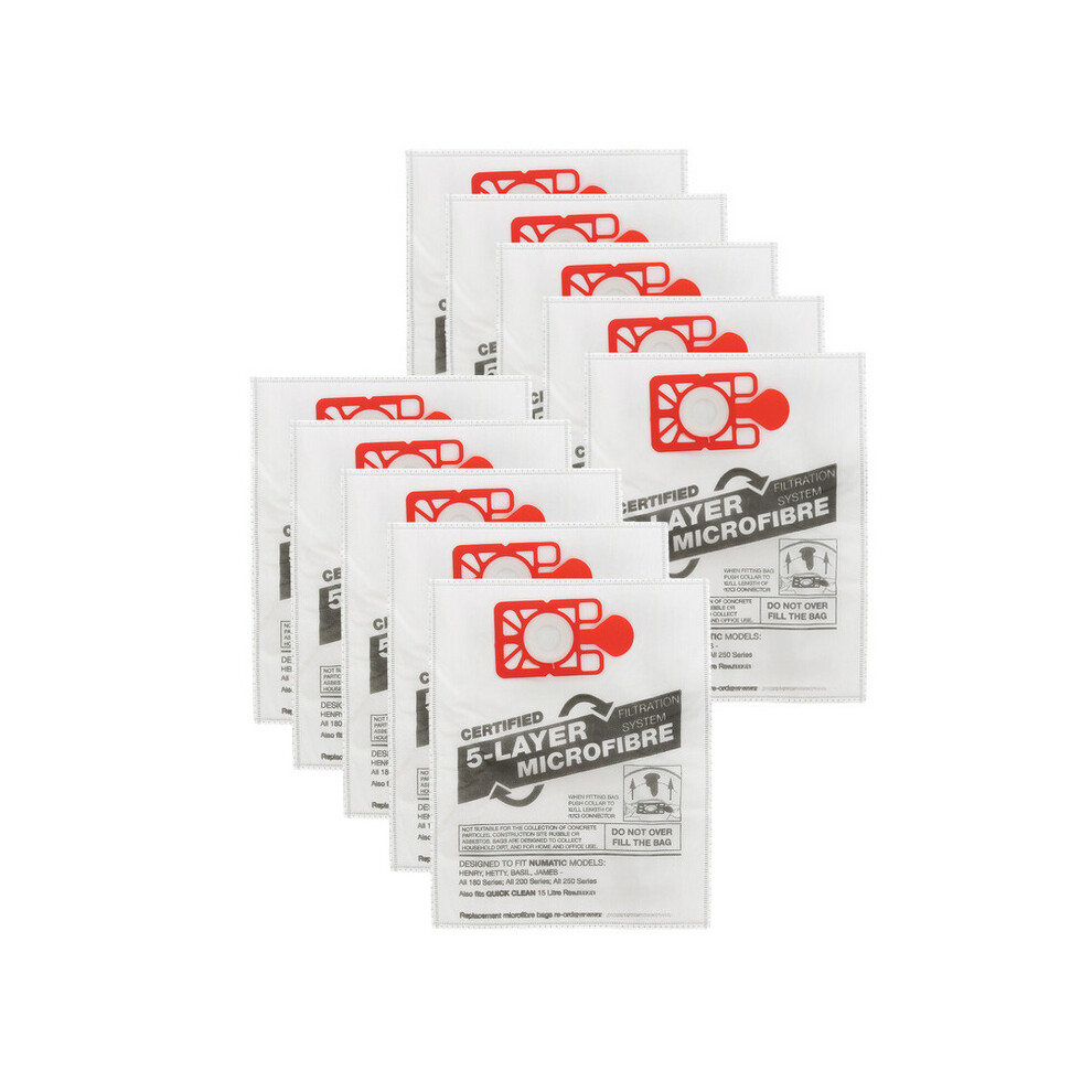 10 x Bags For Numatic Henry Hoover Hetty James Cleaner Hoover Bags