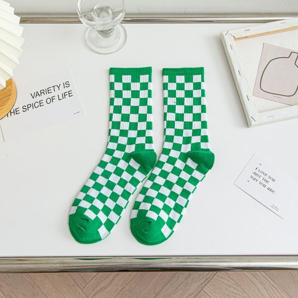 (as the picture) Fashion Trends Unisex Socks Checkerboard Geometric Checkered Cotton Socks