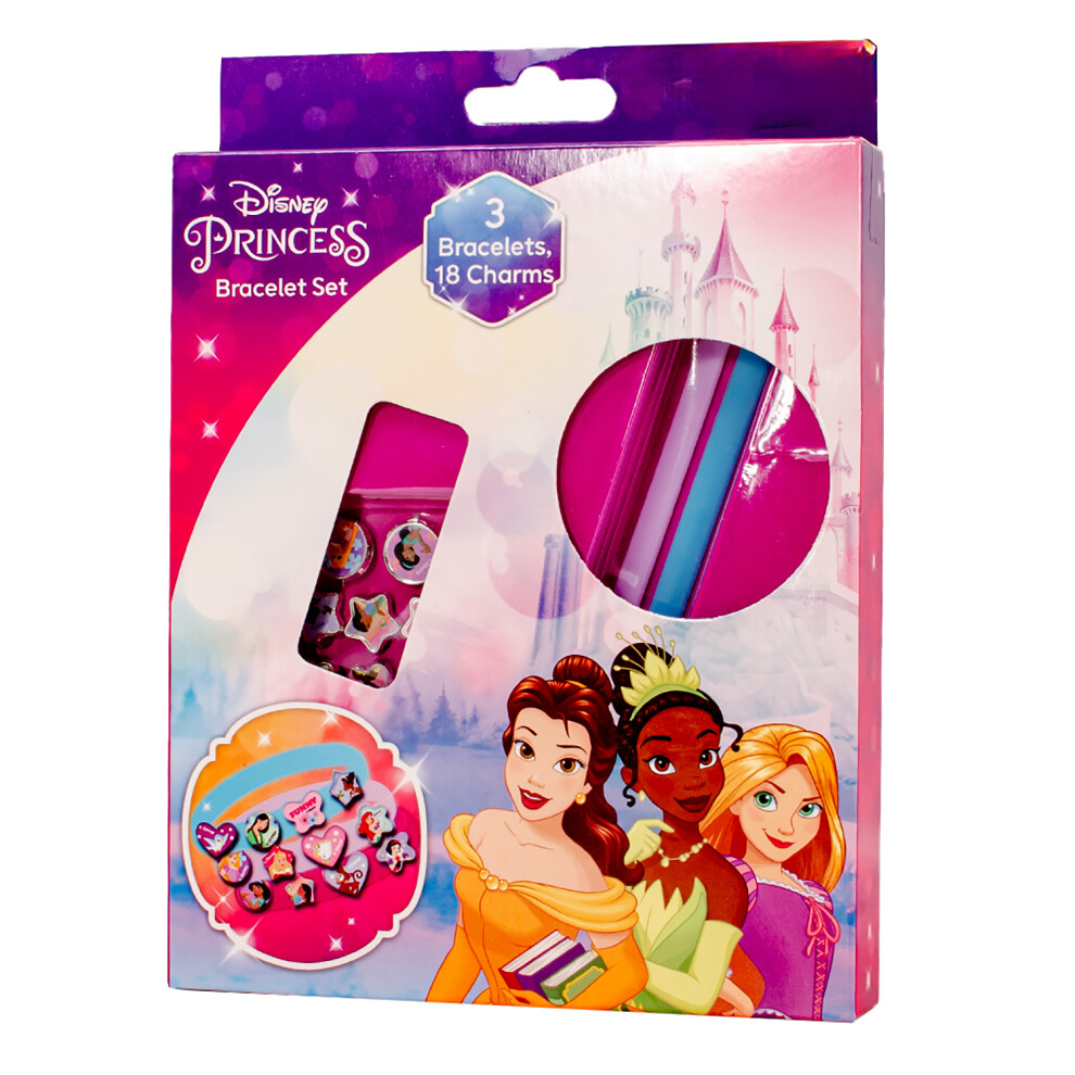 Disney Princess 3 Bracelets & 18 Charms Set Girls Make Your Own