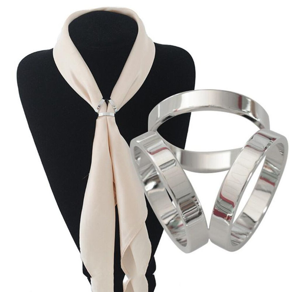 (silver ring style) Silk Scarf Jewelry Accessories Buckle Shawl Ring Clip Tricyclic Scarves Buckle Luxurious
