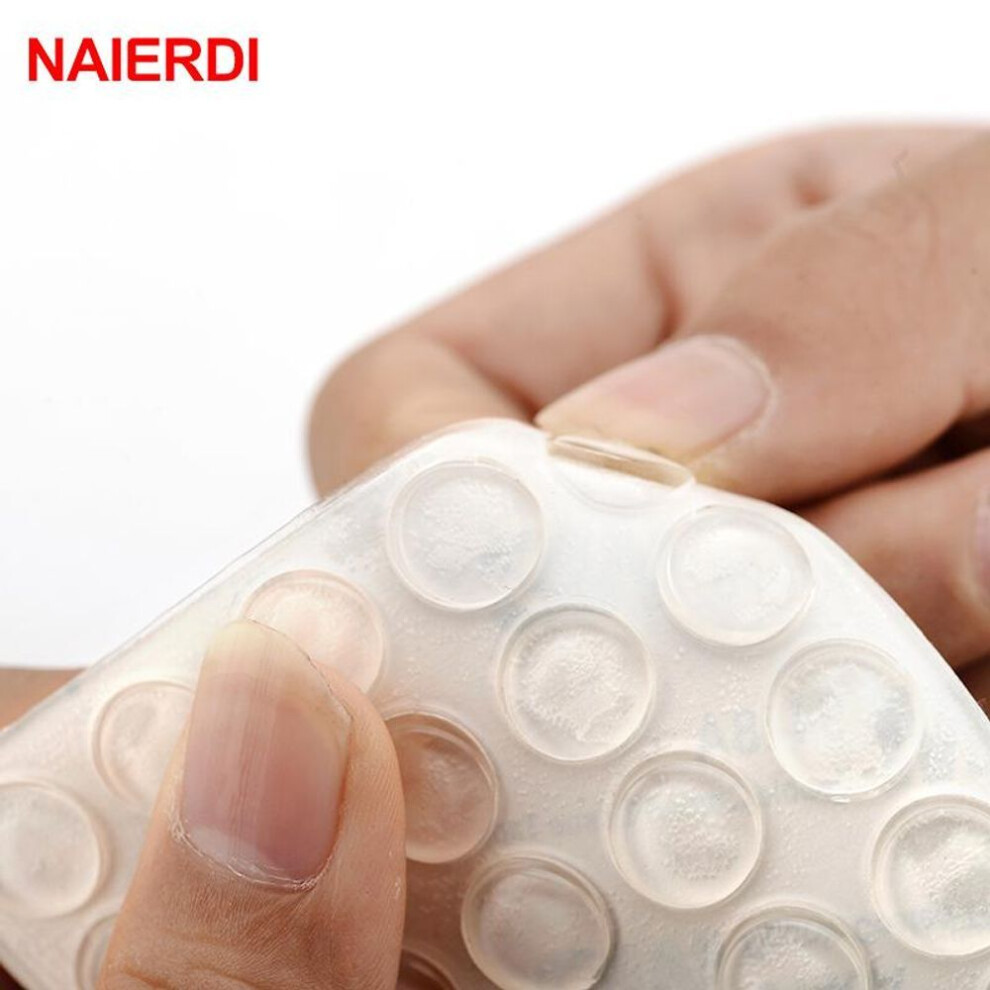 NAIERDI 50PCS Door Stops Self adhesive Silicone Rubber Pads Cabinet Bumpers Rubber Damper Buffer Cushion Furniture Hardware