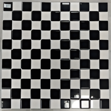 Deep Blue Ceramic Mosaic Black and White Tiles - 25x25mm for Concrete Pools