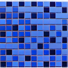 Deep Blue Ceramic Mosaic Cobalt Blue Three-Color Combination Tiles - 25x25mm for Concrete Pools