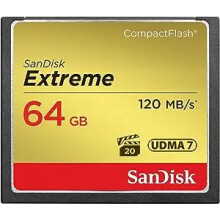 Sandisk Extreme CompactFlash (Read 120mb/s, Write 85mb/s, 64GB) (SDCFXSB-064G-G46)