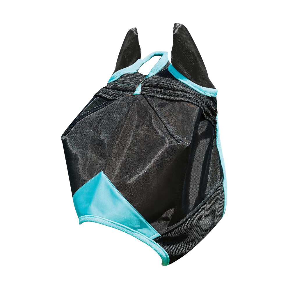 (Cob, Black/Turquoise) Weatherbeeta Comfitec Deluxe Fine Mesh Horse Fly Mask With Ears