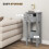 Homcom HOMCOM Bedside Table Set, End Table Set with Drawer and Storage Shelf, Grey 4