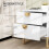 Homcom HOMCOM Bedside Table with 2 Drawers, Modern Side Table, White 3