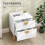 Homcom HOMCOM Bedside Table with 2 Drawers, Modern Side Table, White 4