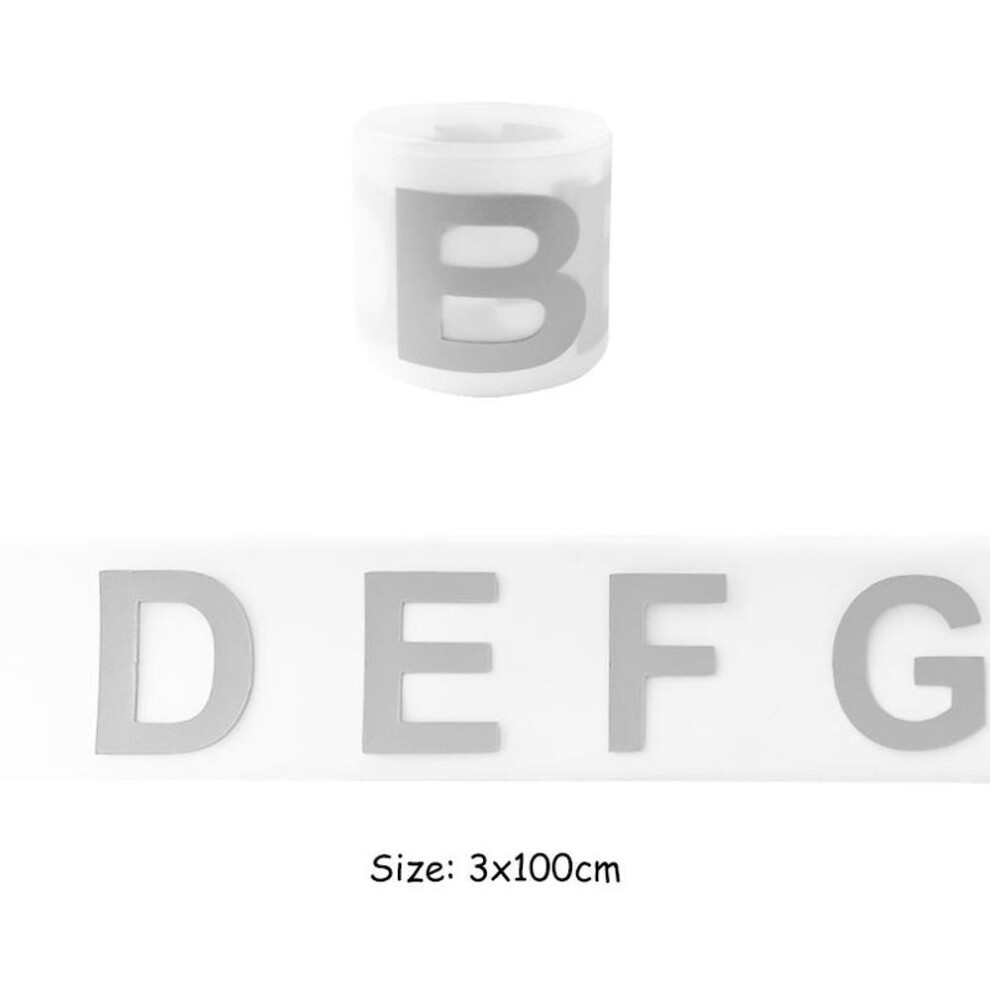 (as the picture, 100x3cm) Reflective Appliques On Clothes 26 Letters Alphabet Clothing Badges Patches DIY Reflective Fabric Garment Accessory Heat Transfer New Washable