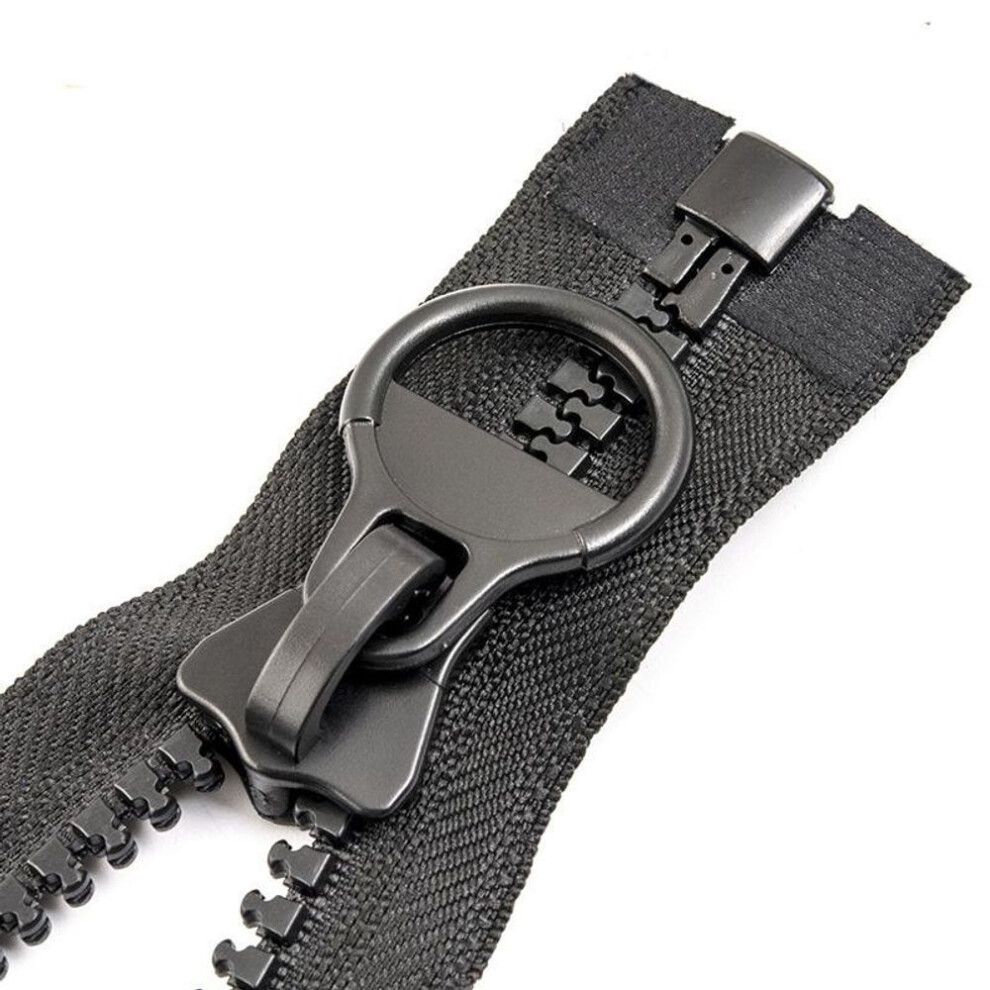 (black, 60cm) # 8 Long Zip Jacket Coat Resin Zipper Open-end Repair Kit Backpack Tent 60-300cm