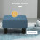 Homcom HOMCOM Chic Linen Fabric Footstool Ottoman Cube with 4 Plastic Legs Blue 7