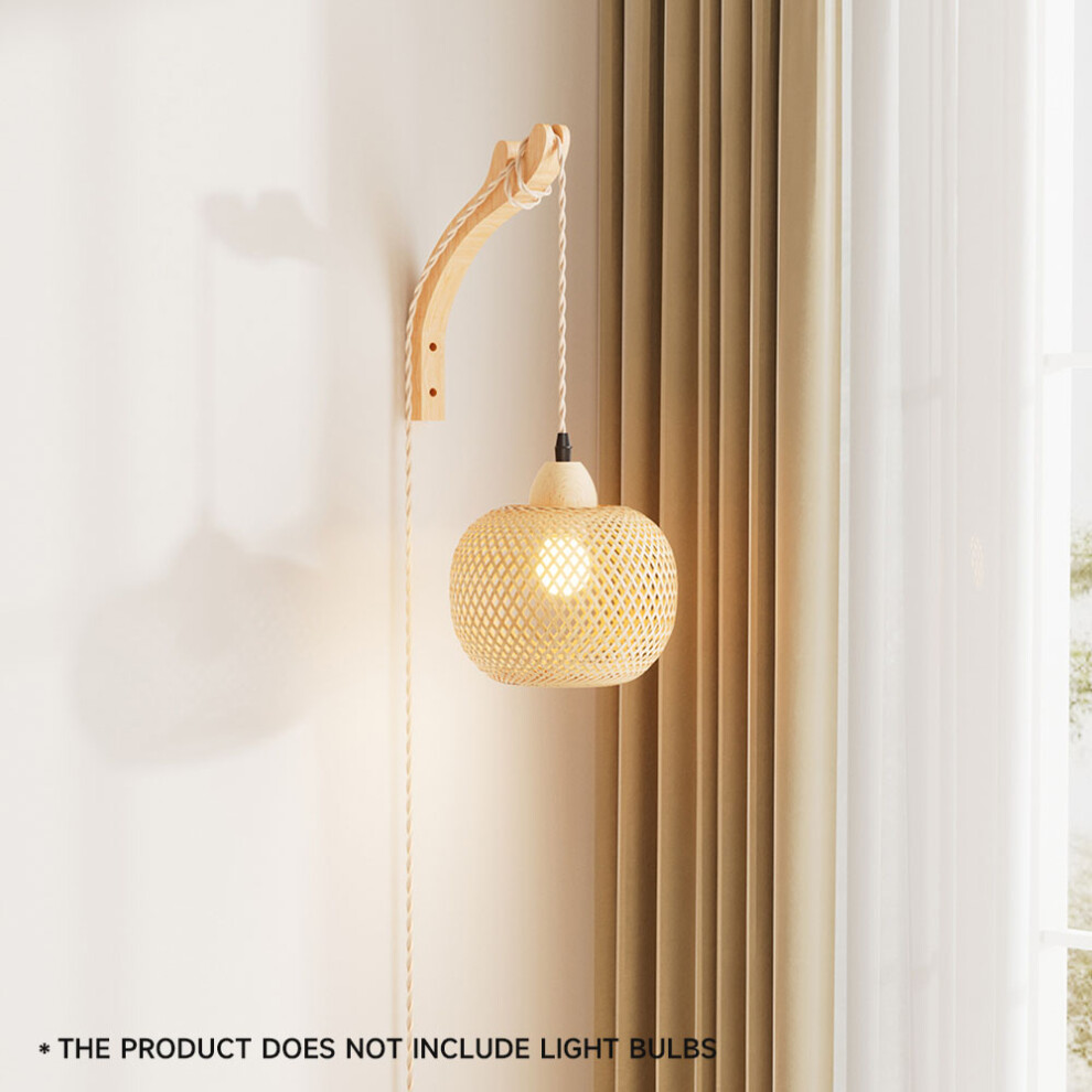 Bamboo Lampshade E27 Wall Light