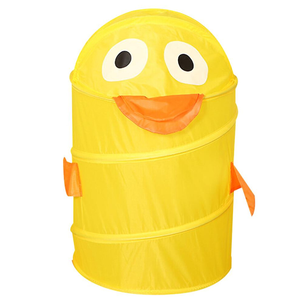 (Yellow, 55x34cm) 1pc Laundry Bucket Folding Cartoon Duck Laundry Hamper Kids Toy Container Laundry Basket