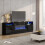 Living And Home (Black) Recessed Electric Fireplace TV Stand with Remote Control 3