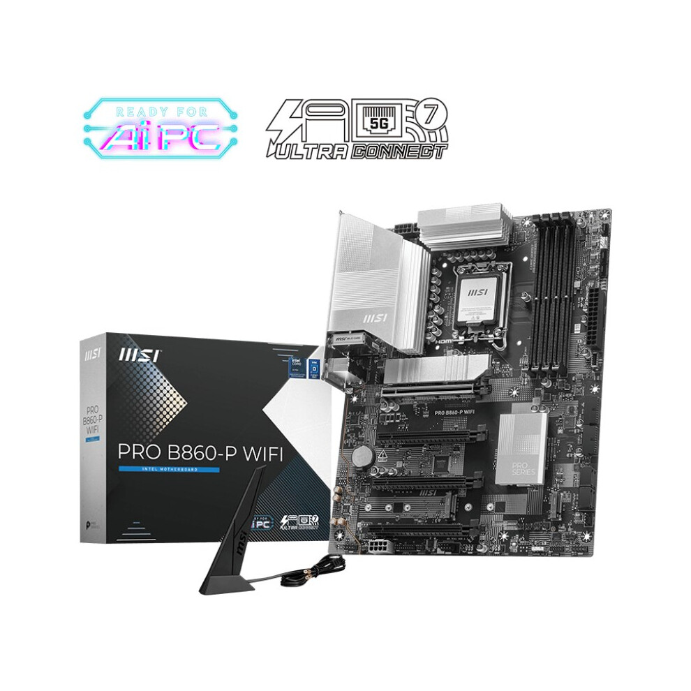MSI PRO B860-P WiFi ATX, Intel B860, LGA1851, DDR5, PCIe 5.0, 3x M.2, 5GbE / WiF - Image 10