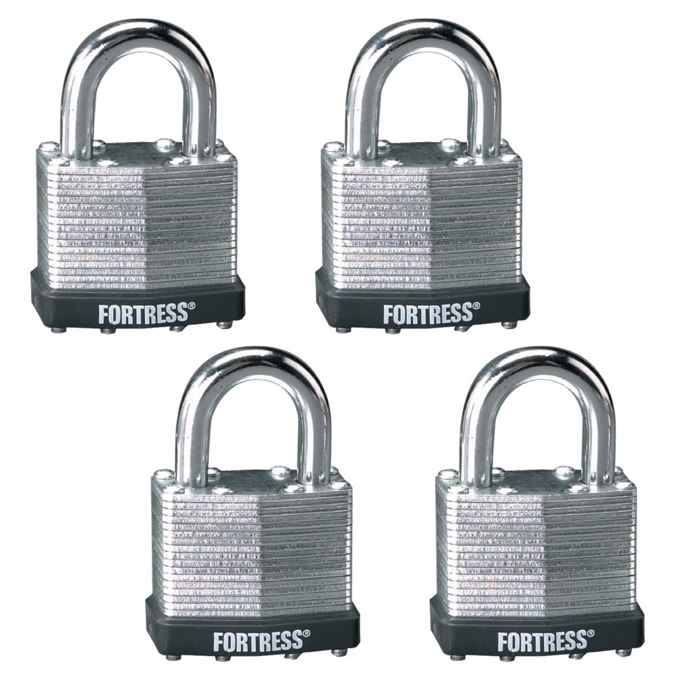 Master Lock 1803Q Fortress Outdoor Padlock With Key 4 Pack Keyed-Alike Laminated Steel