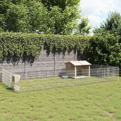 VidaXL vidaXL Free Range Animal Enclosure 24-Panel 21.3x23.6 Galvanized Iron