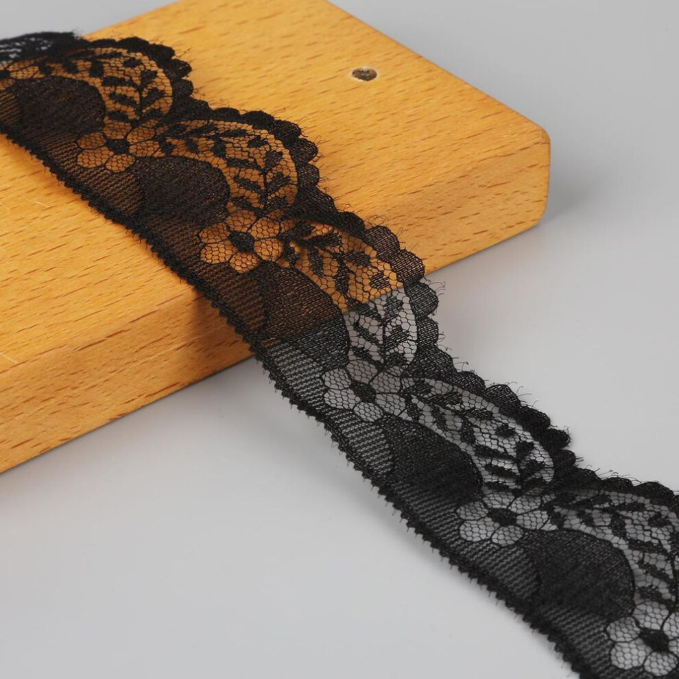 (black) Fabric Diy 5 Yards 40mm Tape For Sewing Decoration Lace Trim Embroidered Lace Ribbon