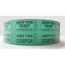 Green Double Raffle Ticket Roll