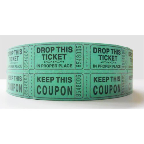 Green Double Raffle Ticket Roll