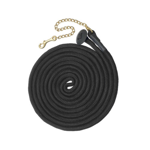 Cuerda de algod   n enrollada resistente con cadena de 25 cm, color negro