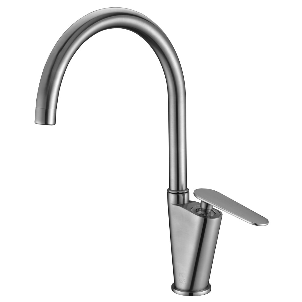 Photos - Tap Alfi brand AB3600-BN Brushed Nickel Gooseneck Single Hole Bathroom Faucet B01NBRU9QK