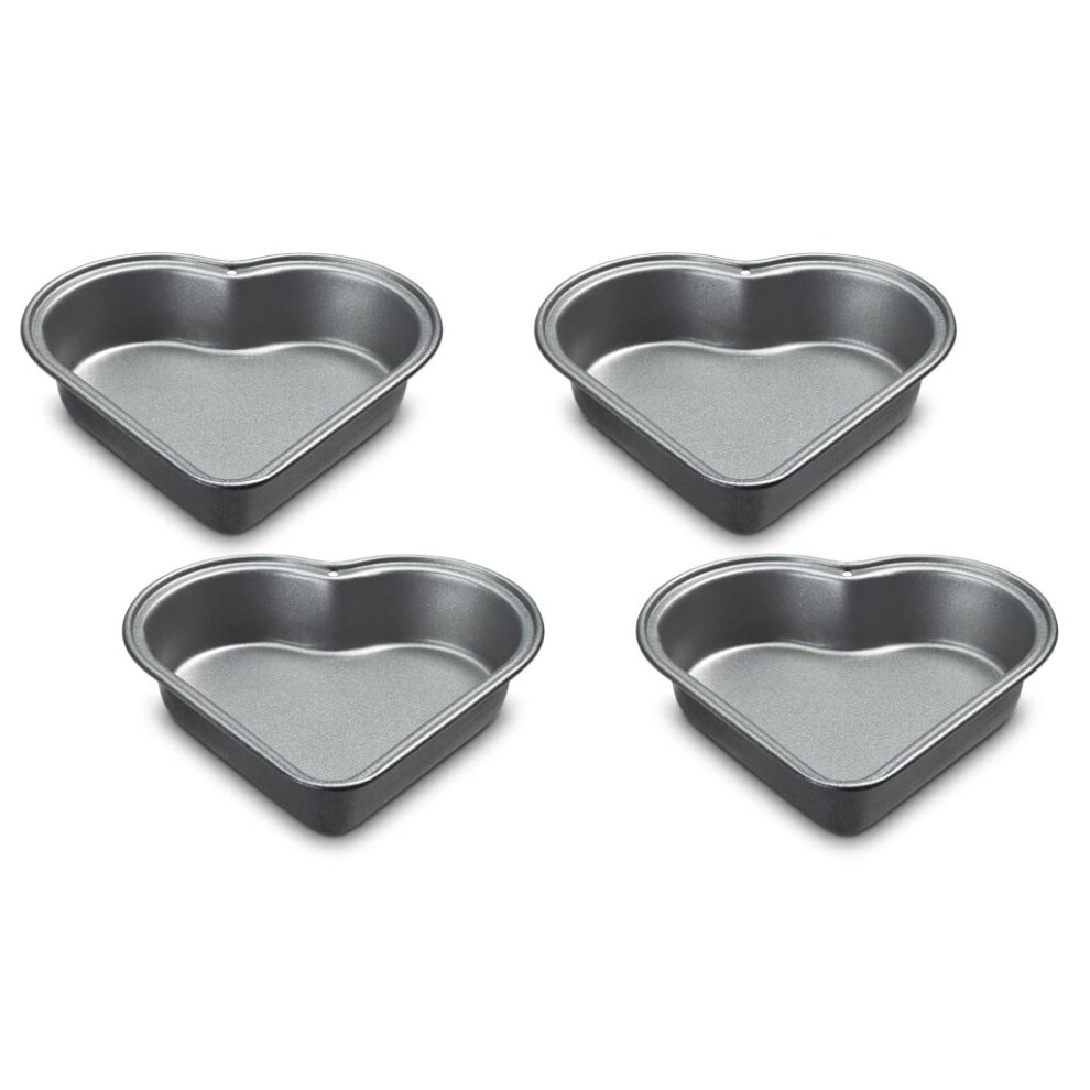 Cuisinart 4-Pc Mini Heart Pan Set Small Black