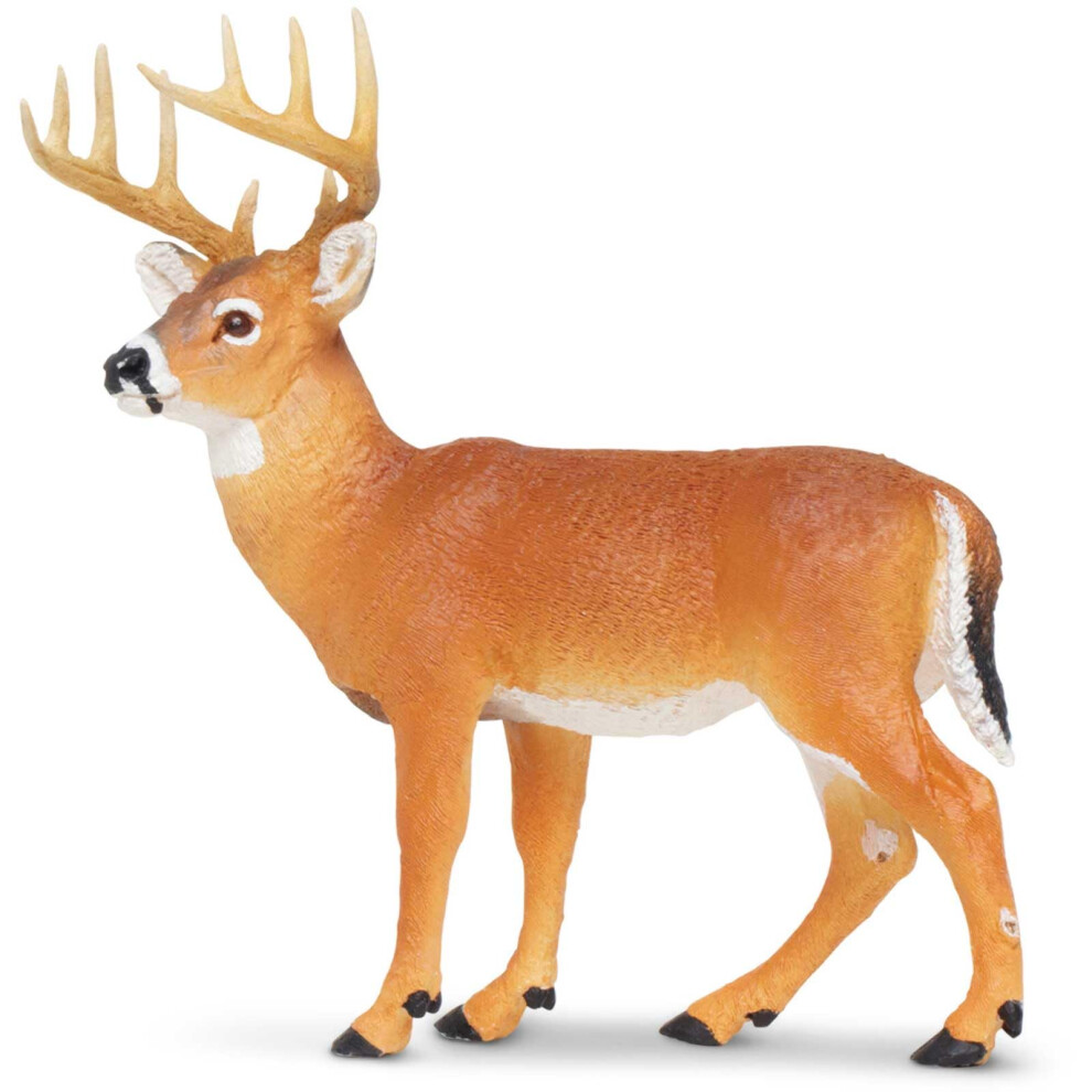 Safari Ltd. Whitetail Buck Figurine - Detailed 4.95 Model Figure - Educational Toy For Boys Girls And Kids Ages 1+