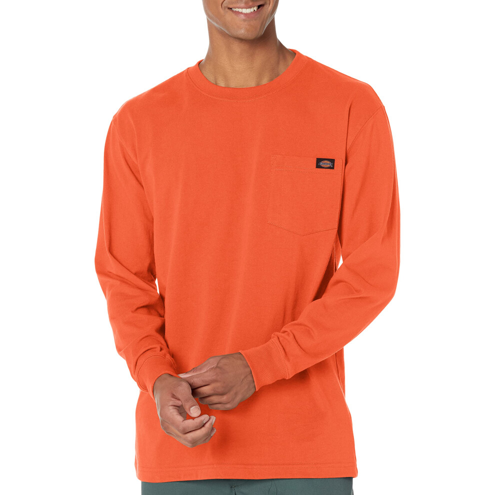 Dickies Men's Long Sleeve Heavyweight Crew Neck Orange X-Large