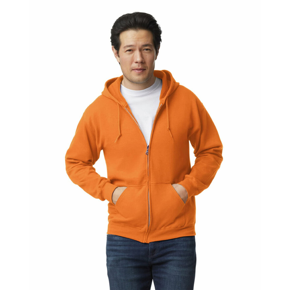 Gildan Adult Fleece Zip Hoodie Sweatshirt Style G18600 Multipack Safety Orange 1-pack X-Large