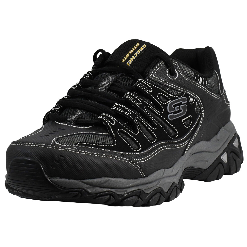 Skechers Mens After Burn - Memory Fit Lace-up Fashion Sneakers Black 10.5 X-Wide US