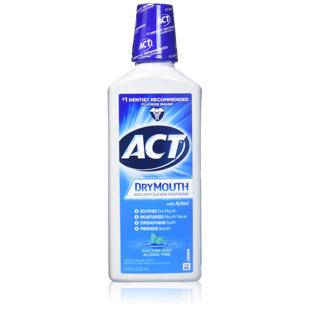 ACT Dry Mouth Mouthwash Mint 18 Fl Oz Pack Of 3