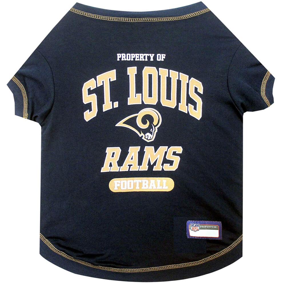 Pets First PET SHIRT pour chiens et chats     T-shirt NFL Los Angeles Rams taille M.     Le plus mignon des t-shirts pour chiens sportifs.
