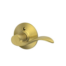 SCHLAGE Accent Lever Non-Turning Lock in Satin Brass - Right Handed - F170 ACC 608 RH