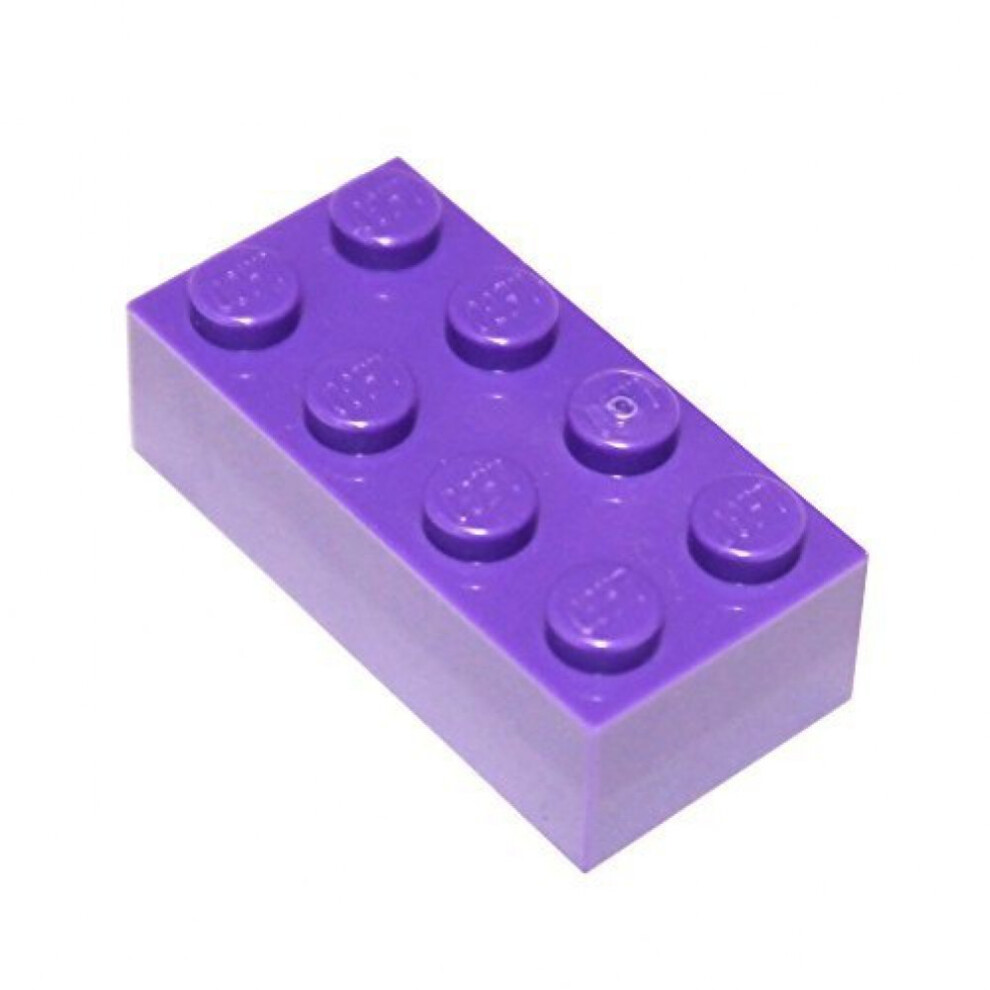 LEGO Parts And Pieces: Dark Purple Medium Lilac 2x4 Brick x50