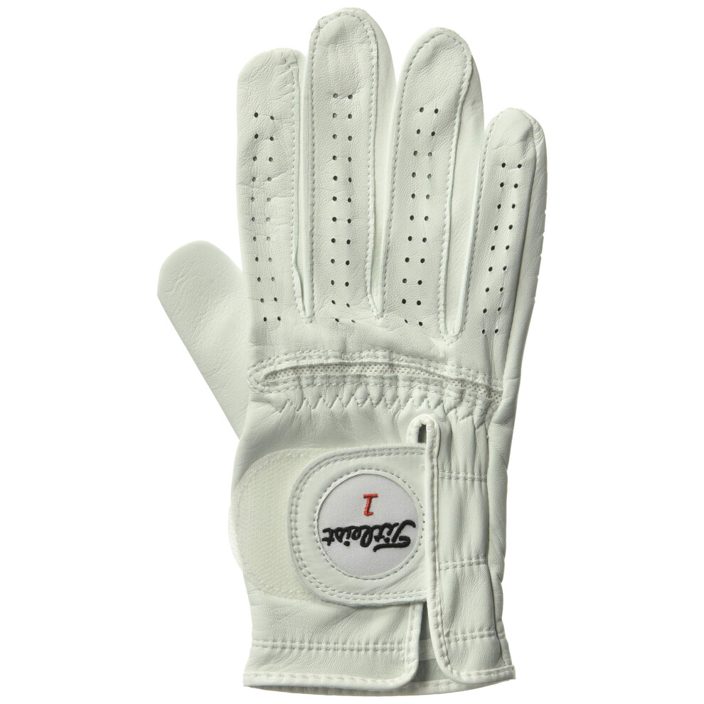 Titleist Perma Soft Golf Glove Mens Reg LH Pearl WhiteMedium - Large Worn On Left Hand