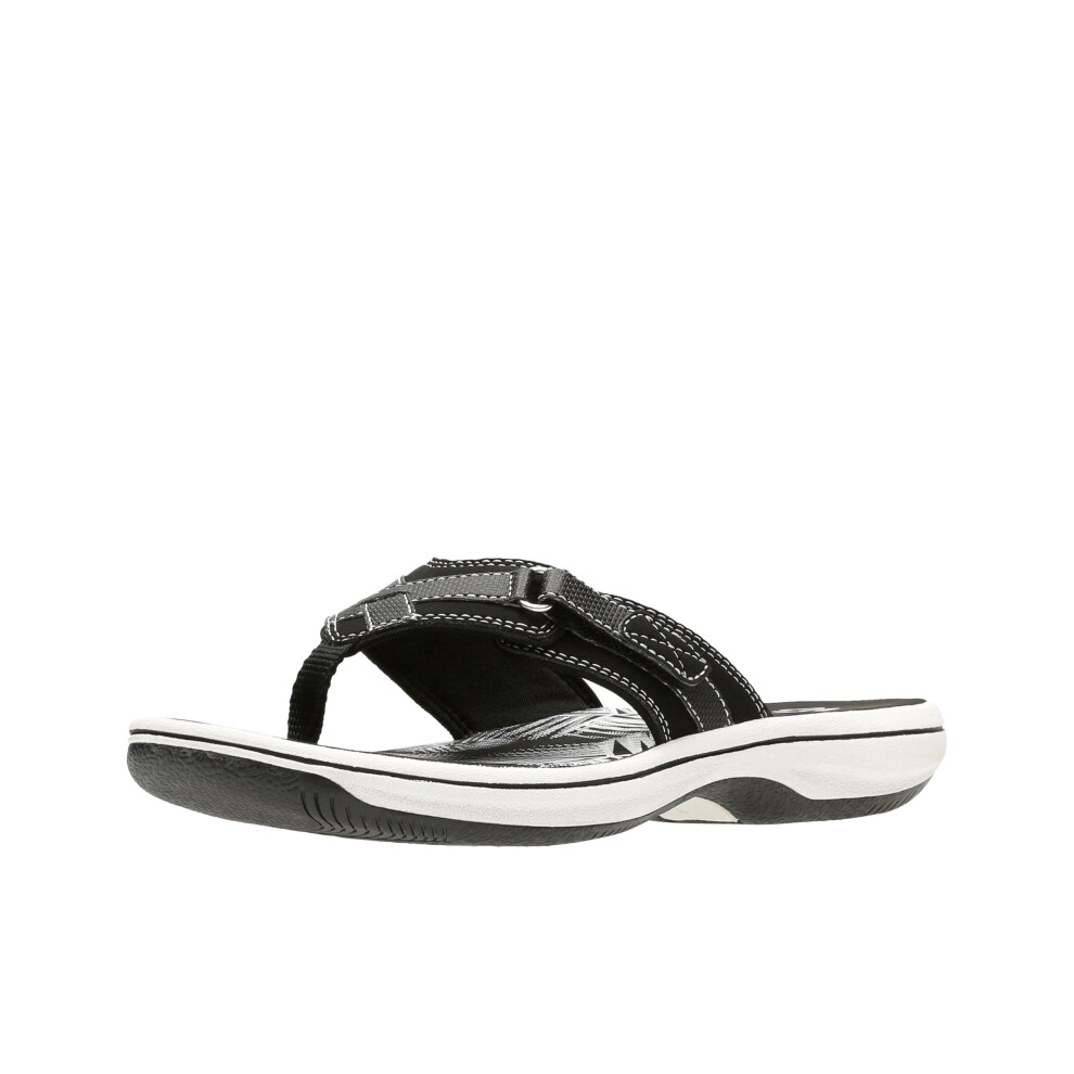 Clarks Women's Breeze Sea Flip-Flop Black Synthetic 6