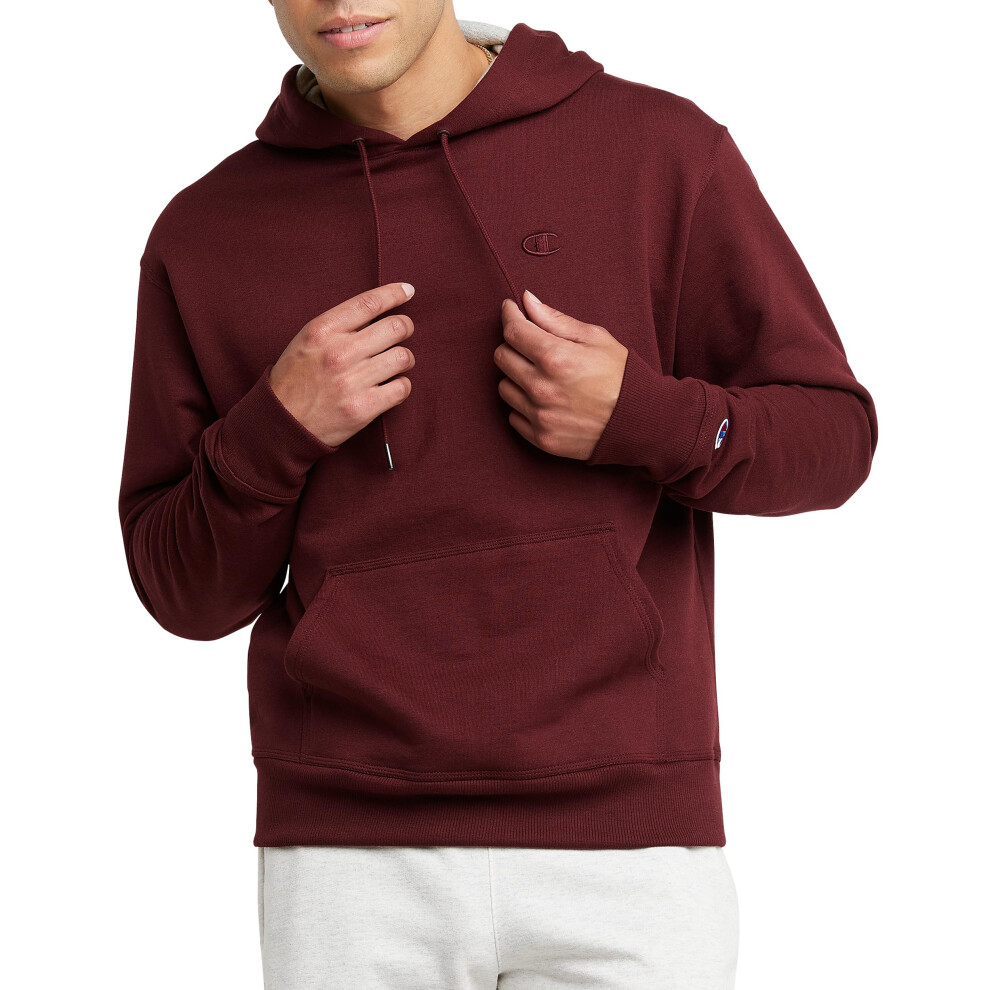 Champion Mens Hoodie Powerblend Fleece Comfortable For Reg. Big & Tall Sports-fan-sweatshirts Maroon C Logo XX-Large US