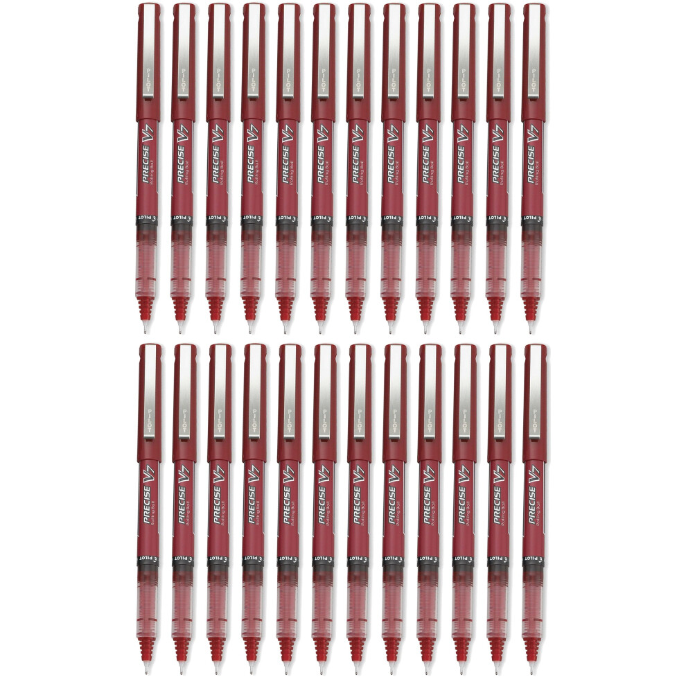 Pilot Precise V7 Stick Rolling Ball Pens Fine Point Red 2-DOZEN35352