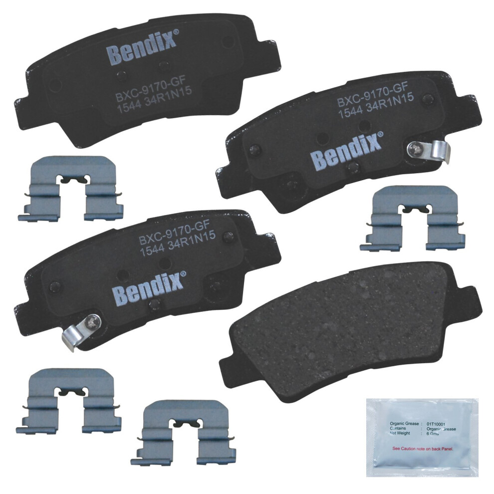 Bendix Priority1 Cfc1544 Ceramic Rear Brake Pads For Dodge Attitude 2014-2011 Hyundai Elantra Gt 2013 Kia Optima 2019-2014 Rio 2017-2013 Rio5 2011 887243215503