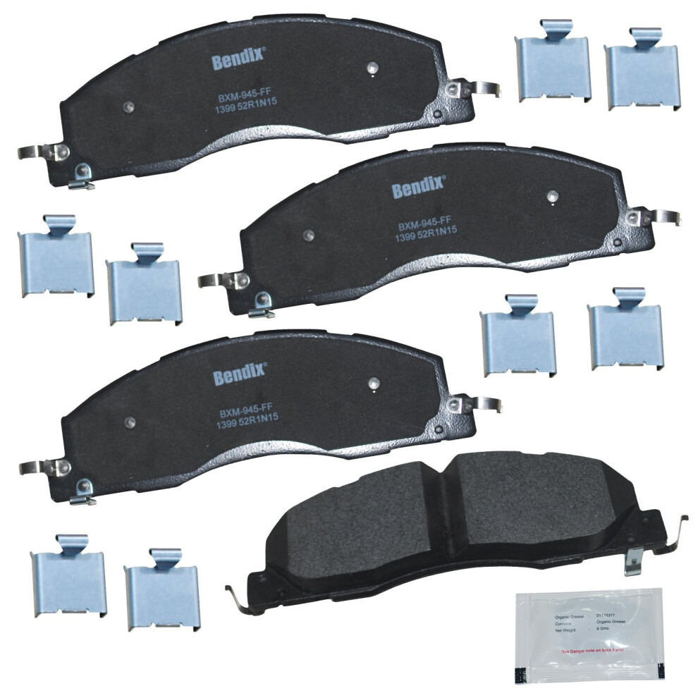 Bendix Priority1 Cfm1399 Semi-Metallic Front Brake Pads For Dodge Ram 2500 2010-2009 Ram 3500 2010-2009 Ram 4000 2010-2009 Ram 2500 2018-2011 3500 887243240734